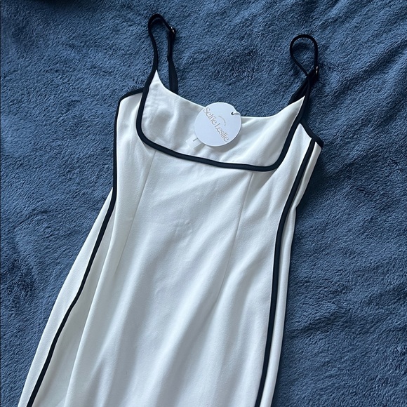 Selfie Leslie Dresses & Skirts - Selfie Leslie White Dress with Midnight Accents